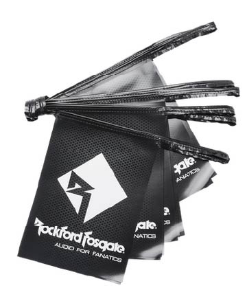  POP-PENNANT2 / 25' Black Pennants w/ White Rockford Fosgate Logo